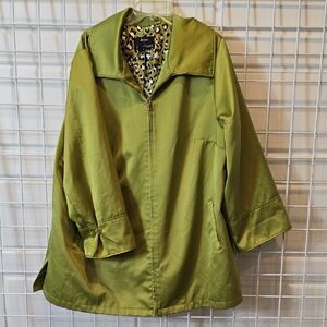 Dennis‎ Basso Olive Trench Coat Size 2XL